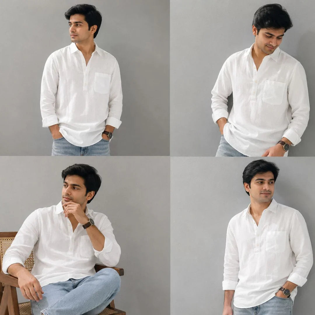 Linen Relaxed Fit Kurta Shirt