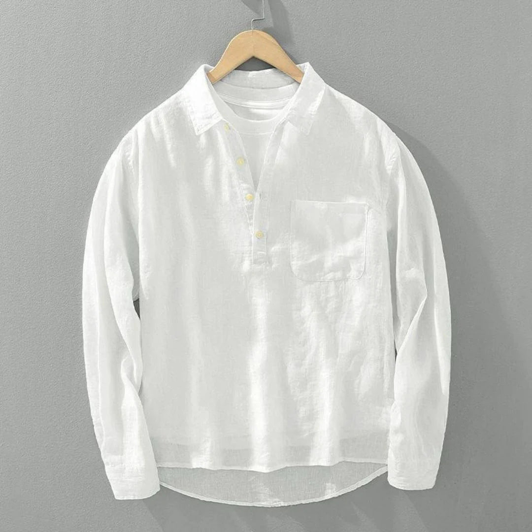 Linen Relaxed Stylish half-button Shirt