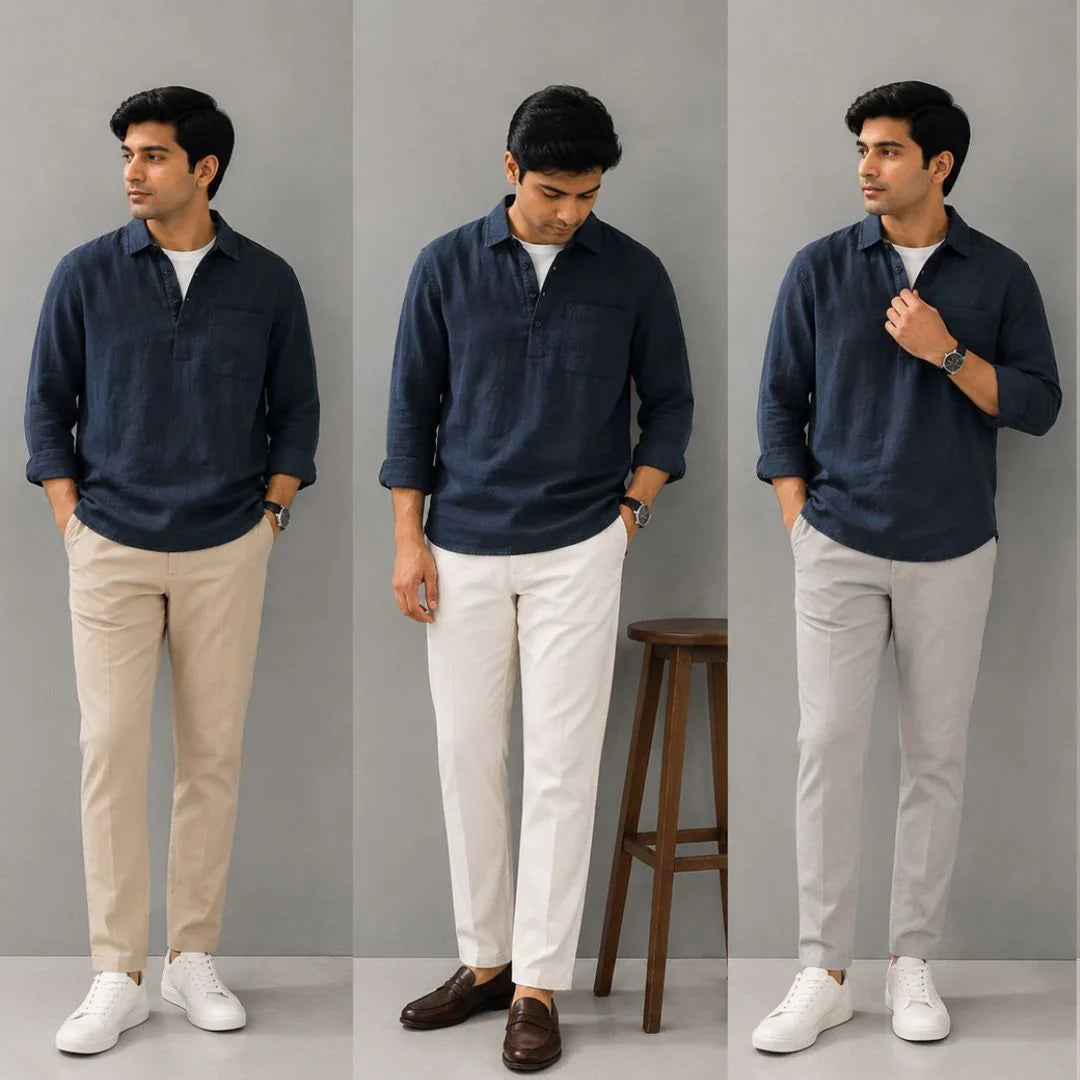 Linen Relaxed Fit Kurta Shirt