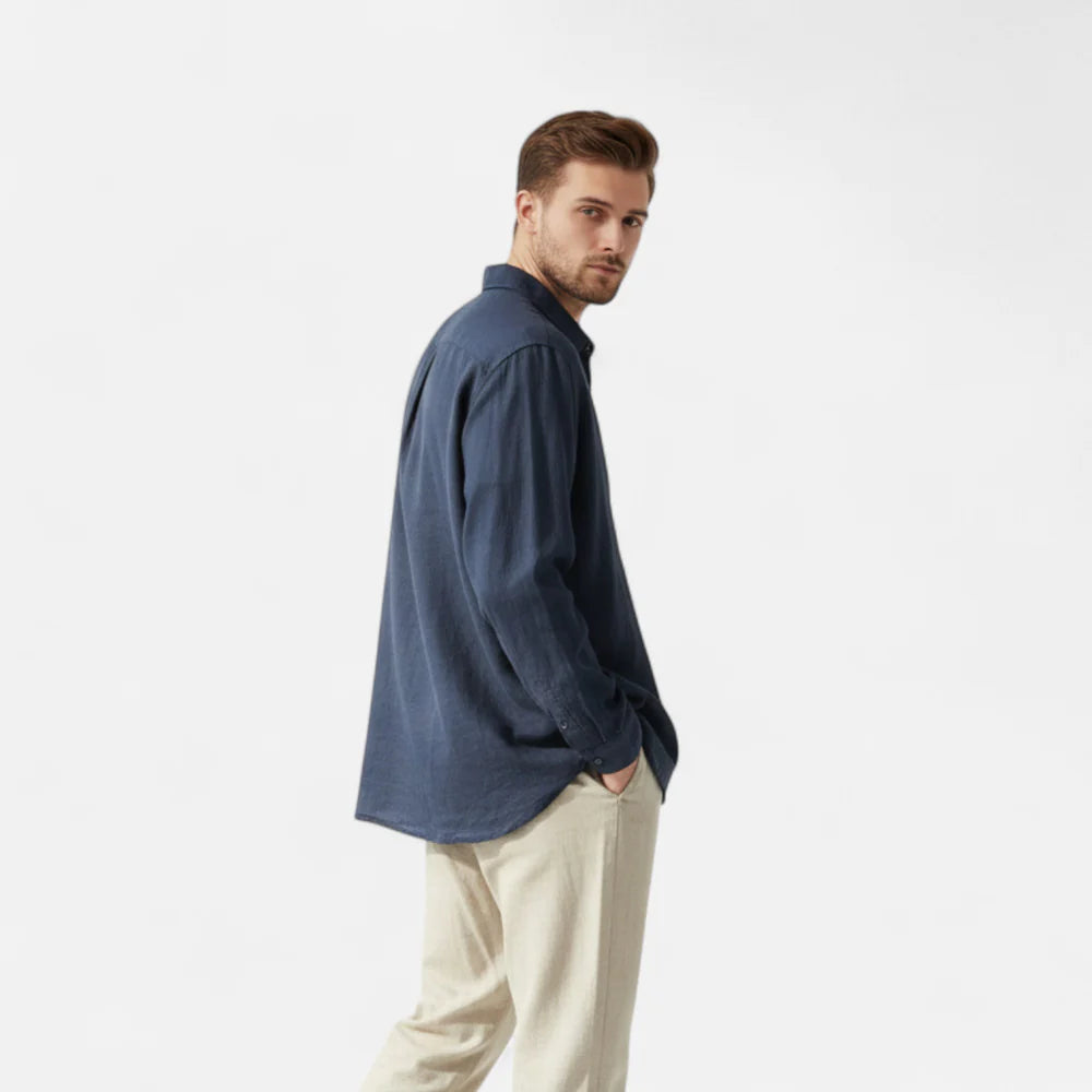 Linen Relaxed Stylish half-button Shirt