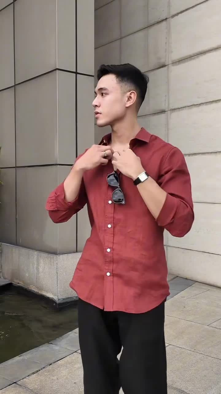 Richmond Signature Linen Set Maroon & Black