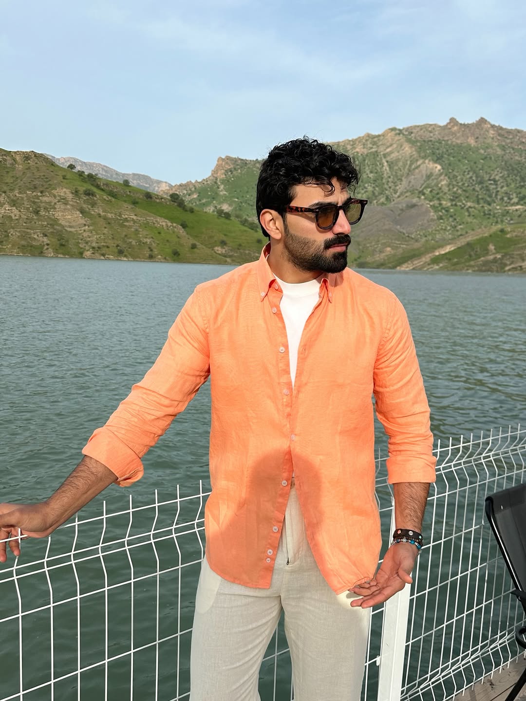 Coral Aura Linen Shirt