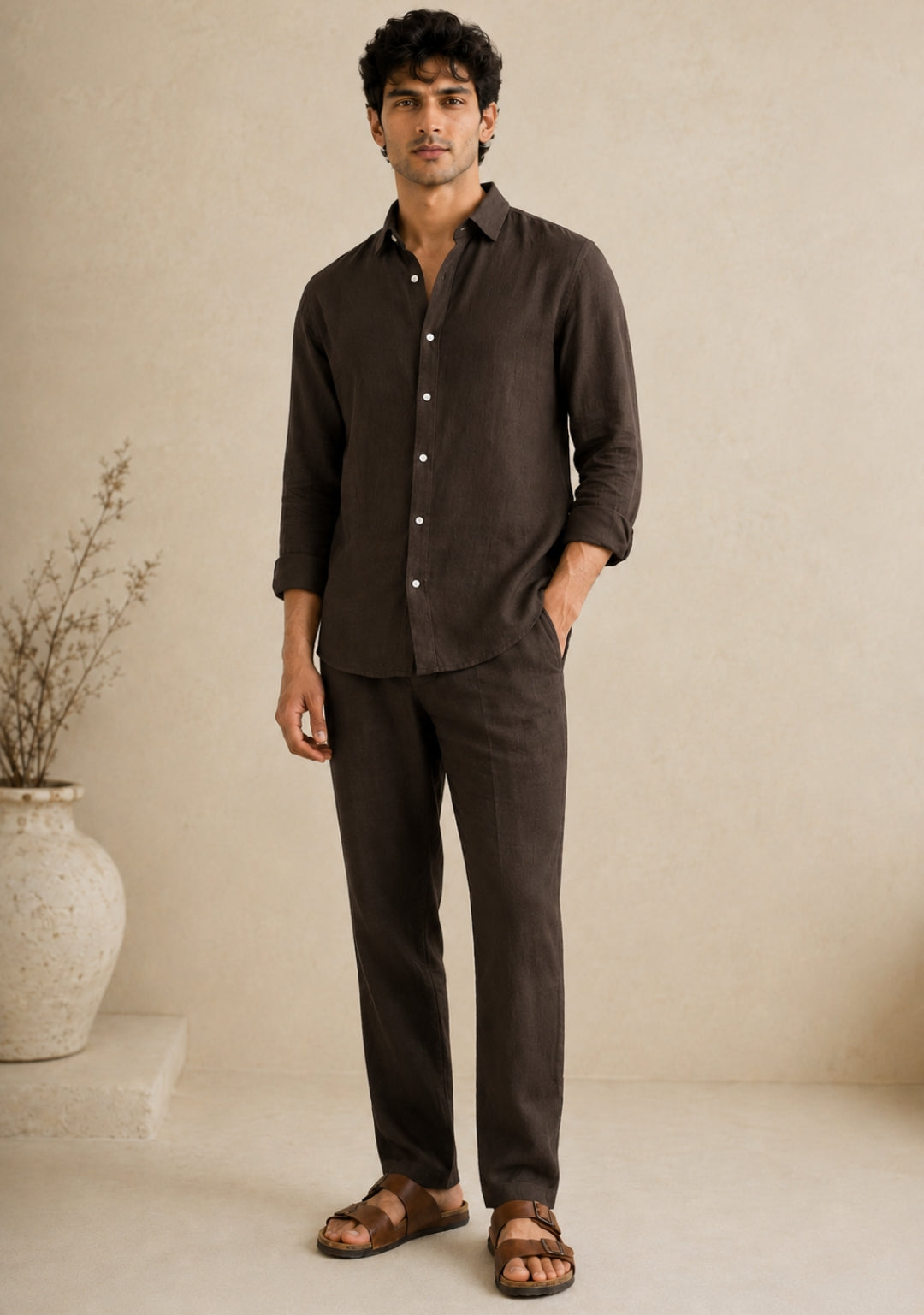 Oceano Premium Linen Pair Brown
