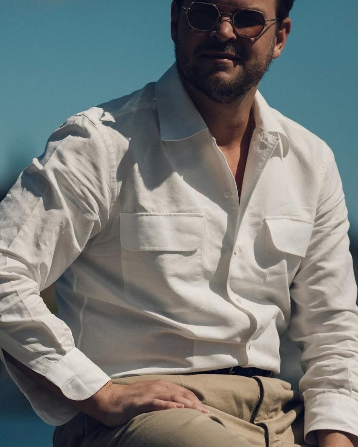 Old Money Double Pocket Linen Shirt