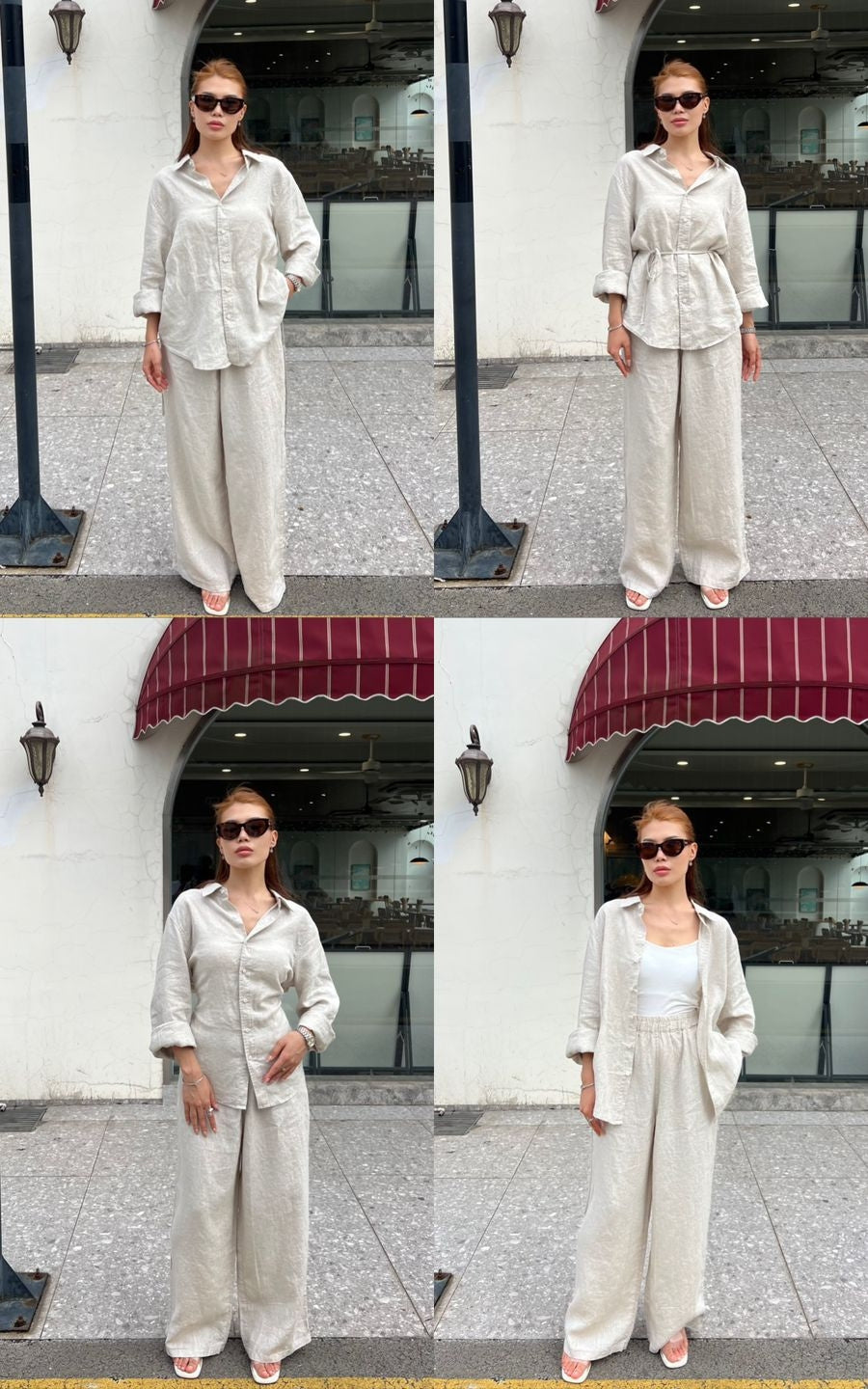 Women Linen Top & Bottom Set