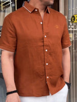 The Stellan Linen Polo Collar Shirt
