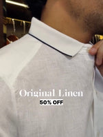 The Stellan Linen Polo Collar Shirt