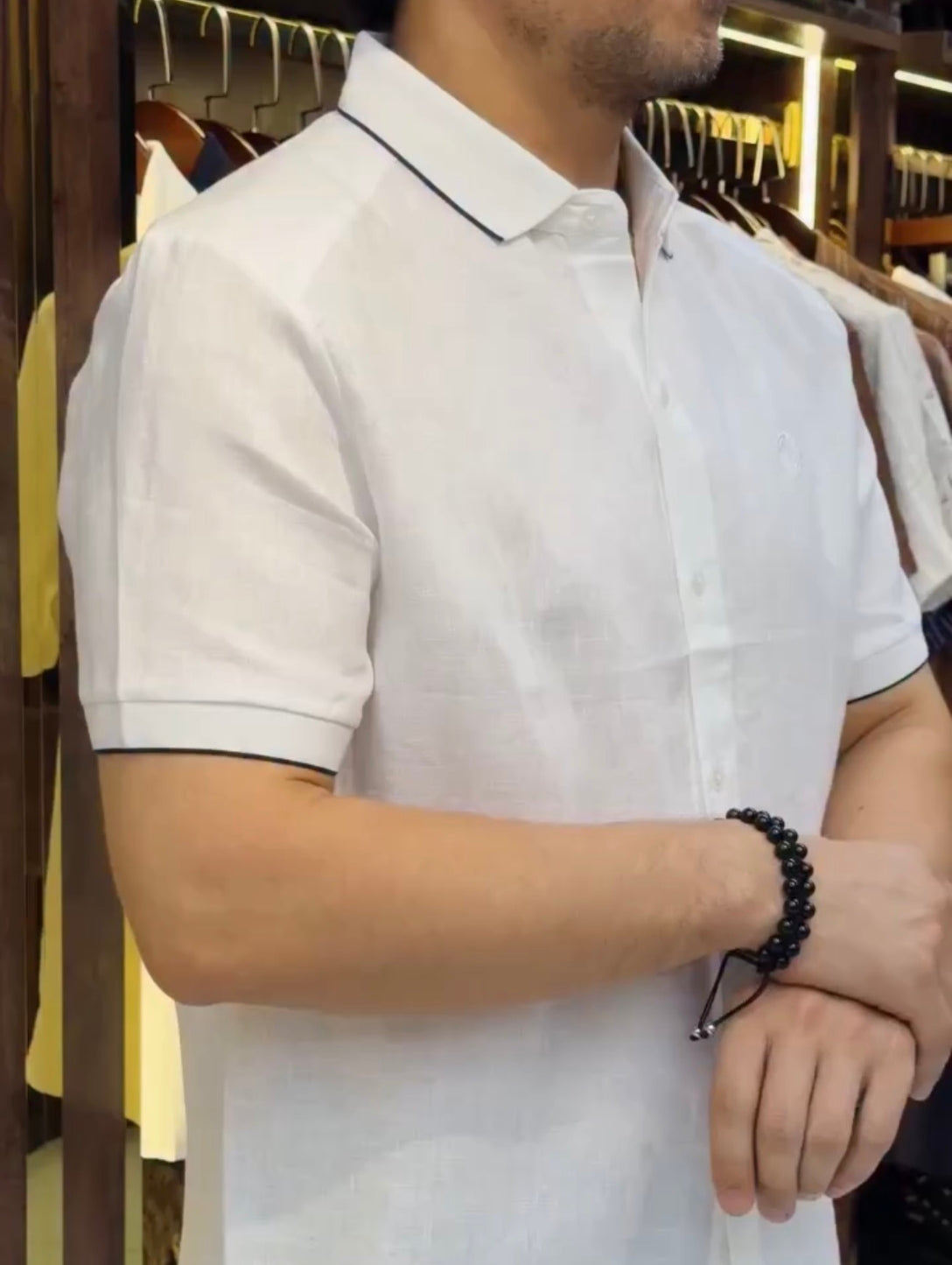 The Stellan Linen Polo Collar Shirt