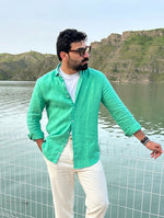 Coral Aura Linen Shirt