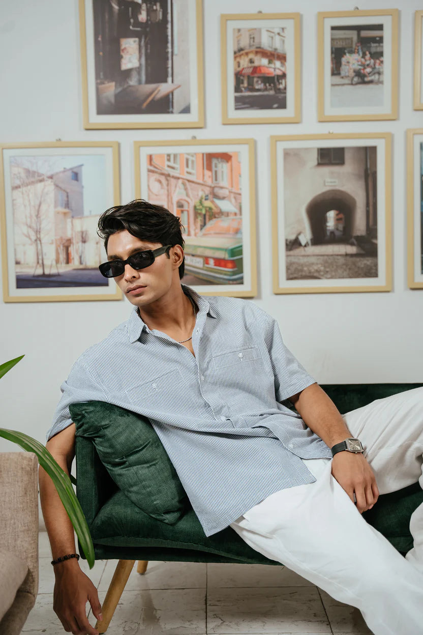 The Oversized Half Sleeve Linen Shirt