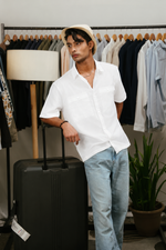 The Oversized Half Sleeve Linen Shirt