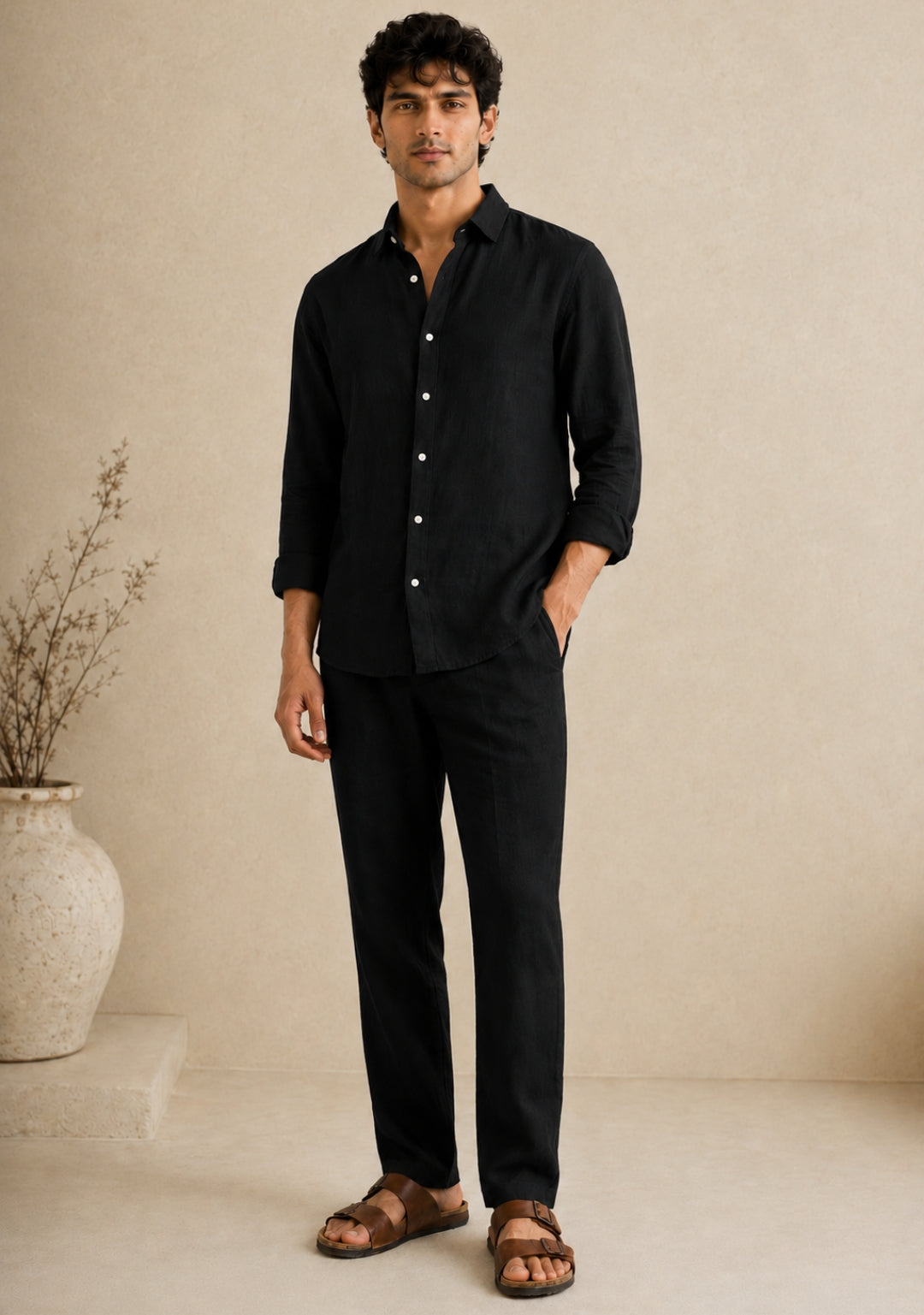 Oceano Premium Linen Pair Black