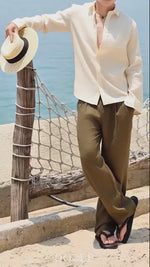 Richmond Signature Linen Set Cream & Desert Olive
