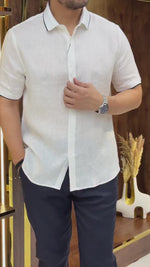 The Stellan Linen Polo Collar Shirt